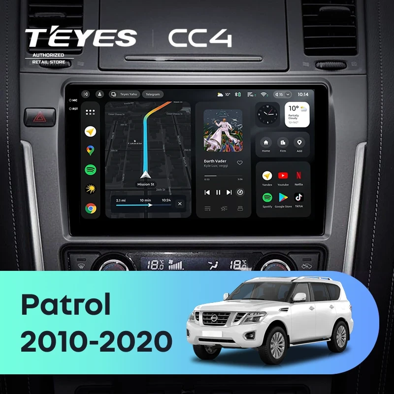 Штатная магнитола Teyes CC4 6/64 Nissan Patrol Y62 (2010-2020) F2