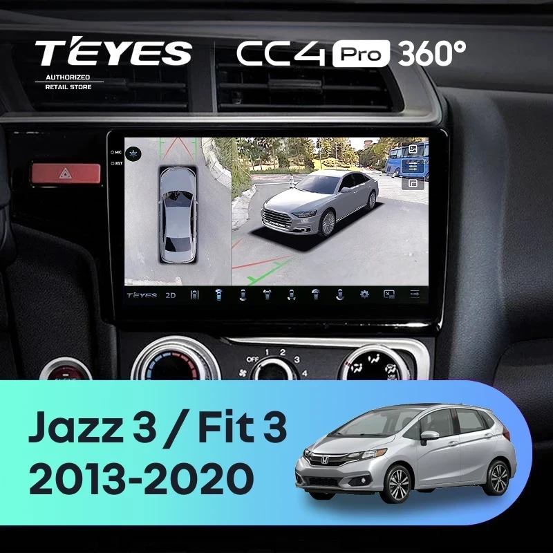 Штатная магнитола Teyes CC4 Pro 360 8/128 Honda Jazz 3 (2013-2020) Тип-B