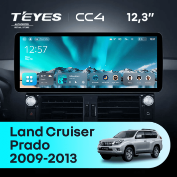 Штатная магнитола Teyes CC4 12.3" 6/64 Toyota Land Cruiser Prado 150 (2009-2013)