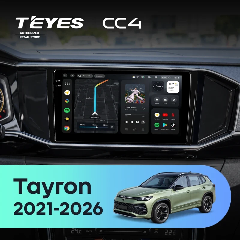 Штатная магнитола Teyes CC4 8/128 Volkswagen Tayron (2021-2026)
