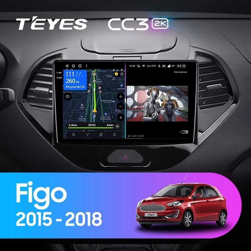 Штатная магнитола Teyes CC3 2K 4/32 Ford Figo (2015-2018)