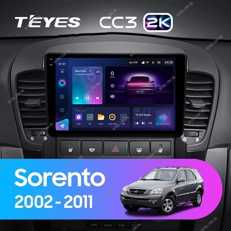 Штатная магнитола Teyes CC3 2K 4/32 Kia Sorento BL (2002-2011)