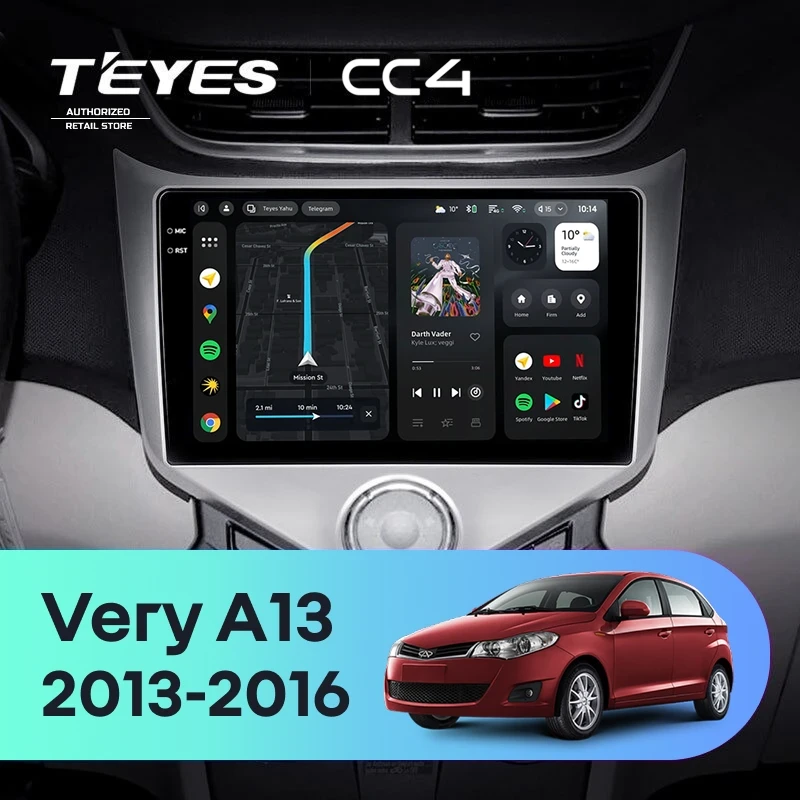 Штатная магнитола Teyes CC4 8/128 Chery Very A13 (2013-2016) F1