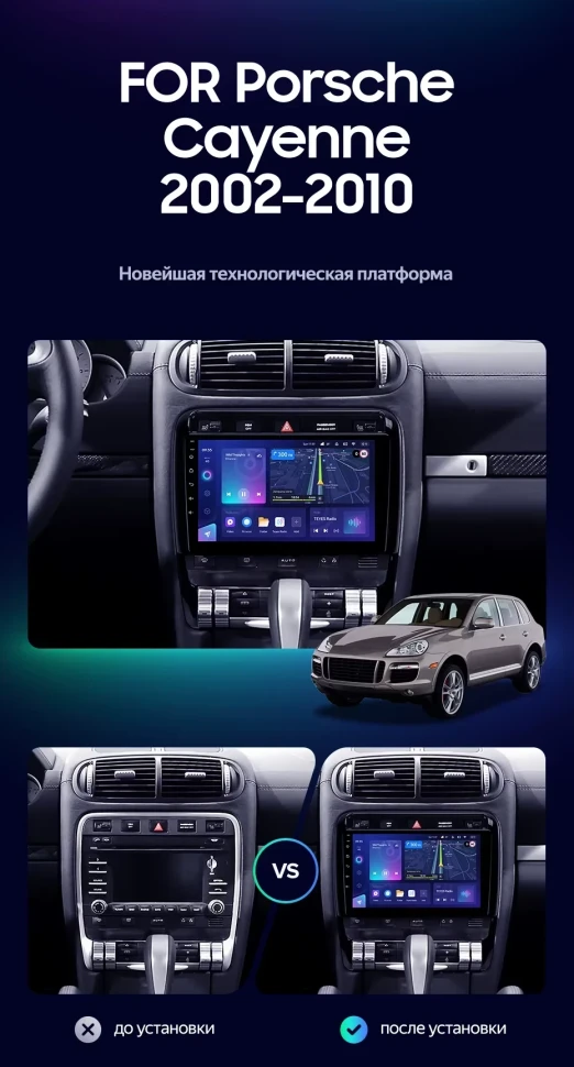 Штатная магнитола Teyes CC3L 4/64 Porsche Cayenne I 1 9PA (2002-2010)