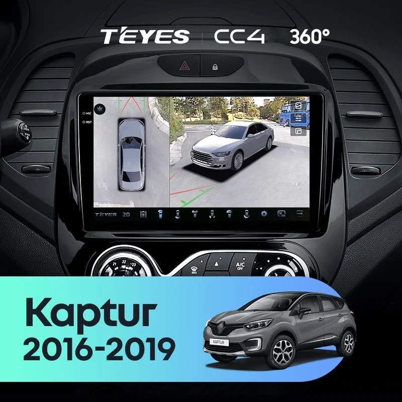 Штатная магнитола Teyes CC4 360 8/128 Renault Kaptur (2016-2019) F2