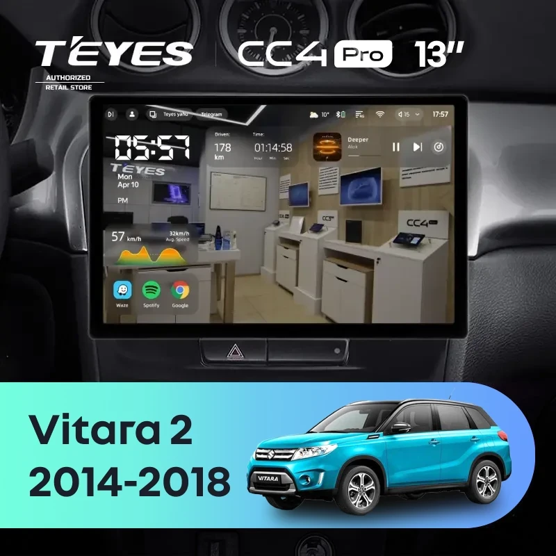 Штатная магнитола Teyes CC4 Pro 12/256 Suzuki Vitara 2 (2014-2018) (13")