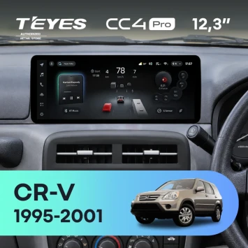 Штатная магнитола Teyes CC4 Pro 12.3" 8/128 Honda CR-V (1995-2001) Правый руль