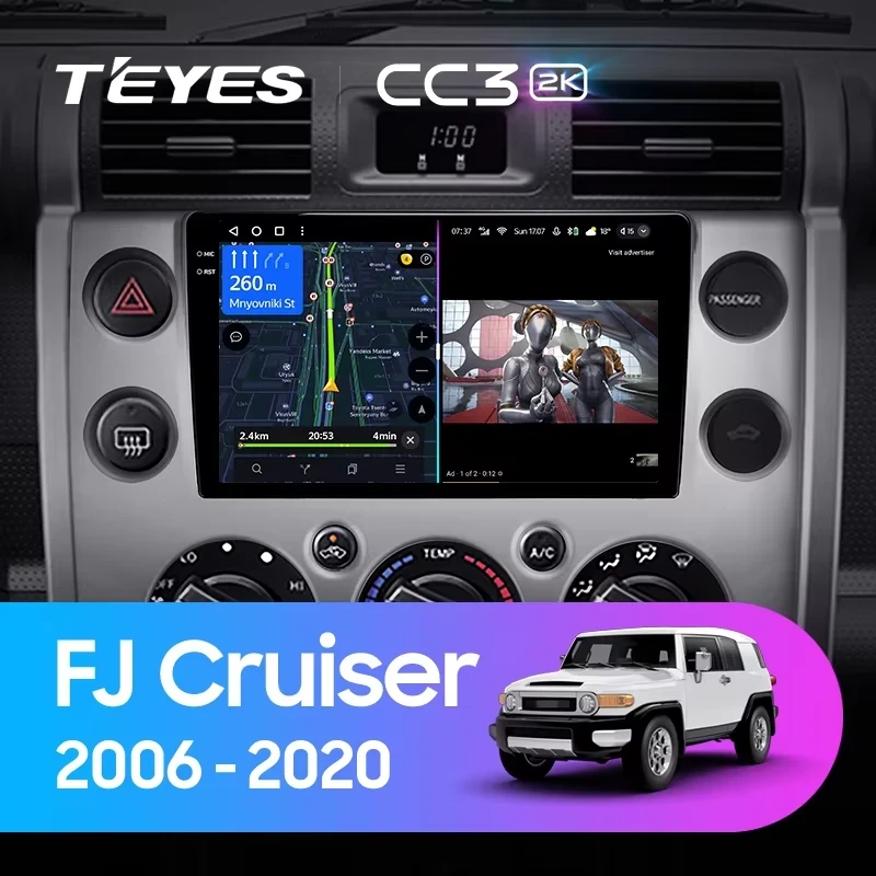 Штатная магнитола Teyes CC3 2K 4/32 Toyota FJ Cruiser J15 (2006-2020) F2