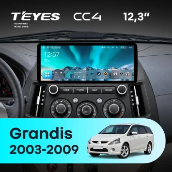 Штатная магнитола Teyes CC4 12.3" 8/128 Mitsubishi Grandis 1 (2003-2009) (авто с кондиционером)