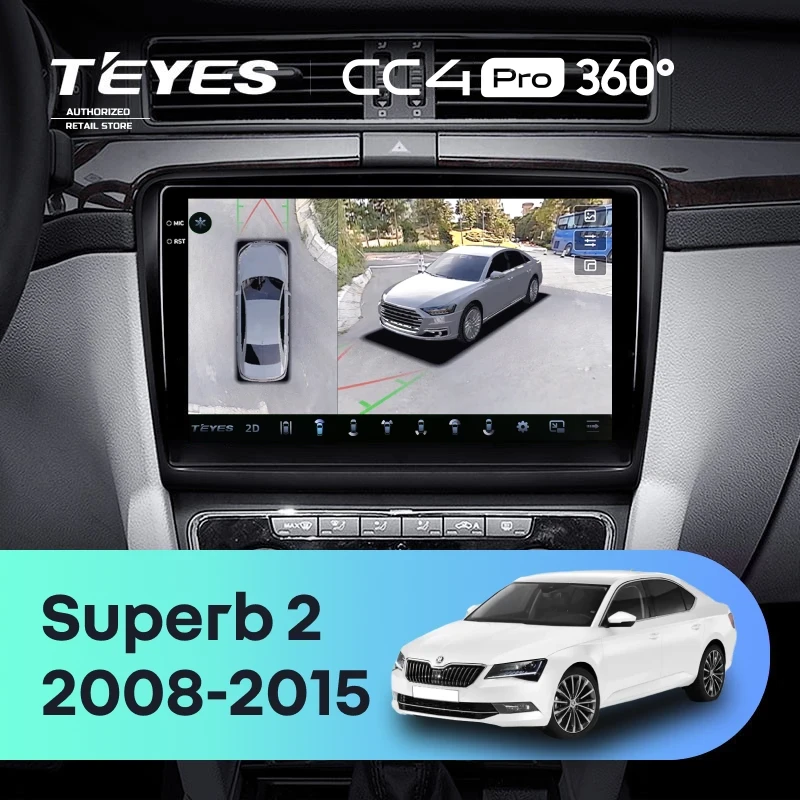 Штатная магнитола Teyes CC4 Pro 360 12/256 Skoda Superb 2 B6 (2008-2015)