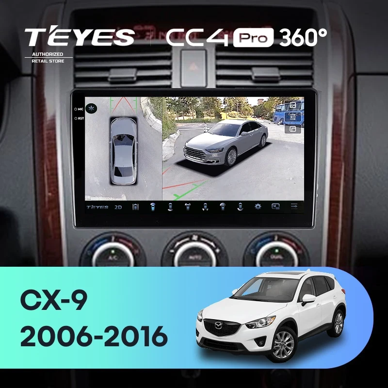 Штатная магнитола Teyes CC4 Pro 360 8/128 Mazda CX-9 TB (2006-2016)