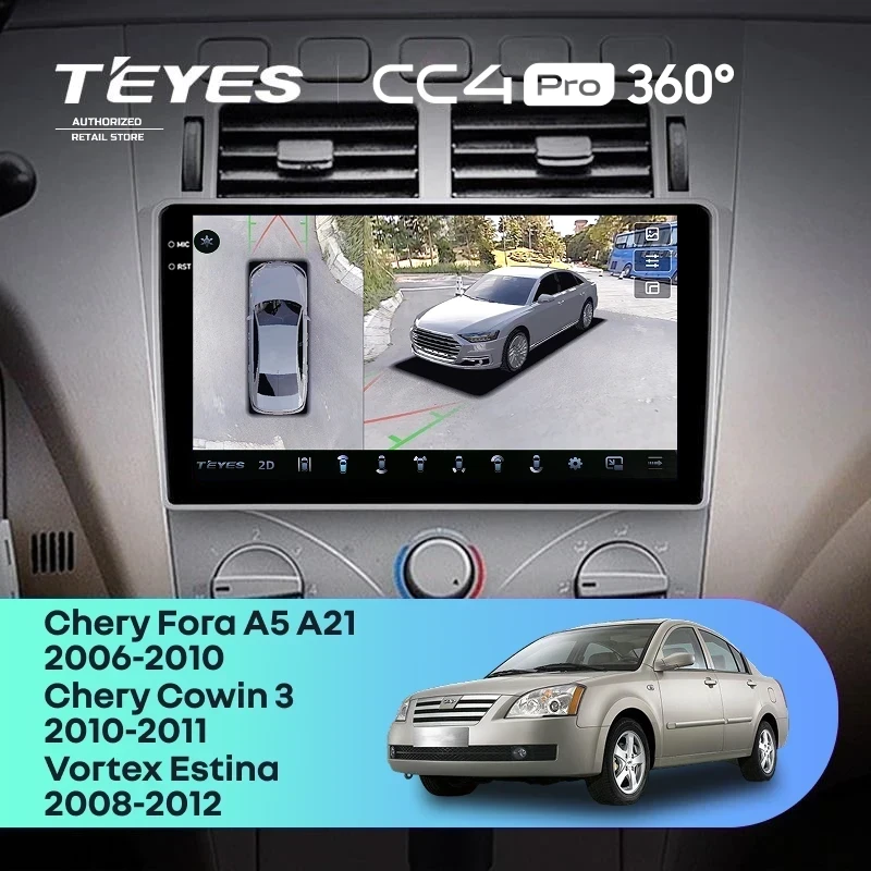 Штатная магнитола Teyes CC4 Pro 360 12/256 Vortex Estina (2008-2012)