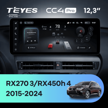 Штатная магнитола Teyes CC4 Pro 12.3" 12/256 Lexus RX450h 4 AL20 (2015-2024) Тип-A