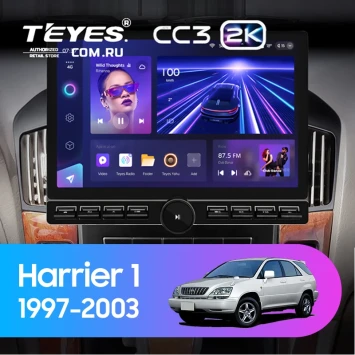 Штатная магнитола Teyes CC3 2K 6/128 Toyota Harrier 1 (XU10) (1997-2003) F1 (13" с кнопками)
