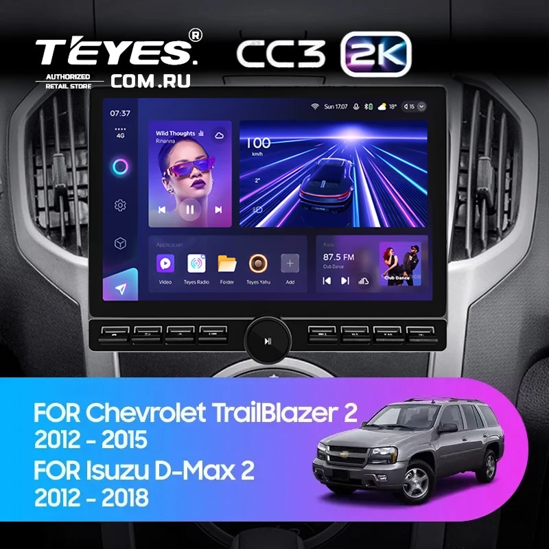 Штатная магнитола Teyes CC3 2K 6/128 Isuzu D-Max 2 (2012-2018) (13" с кнопками)