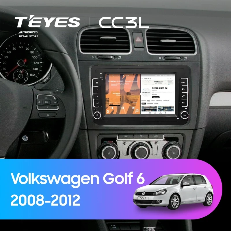 Штатная магнитола Teyes CC3L 4/32 Volkswagen Golf 6 (2008-2012) (с кнопками) 7"