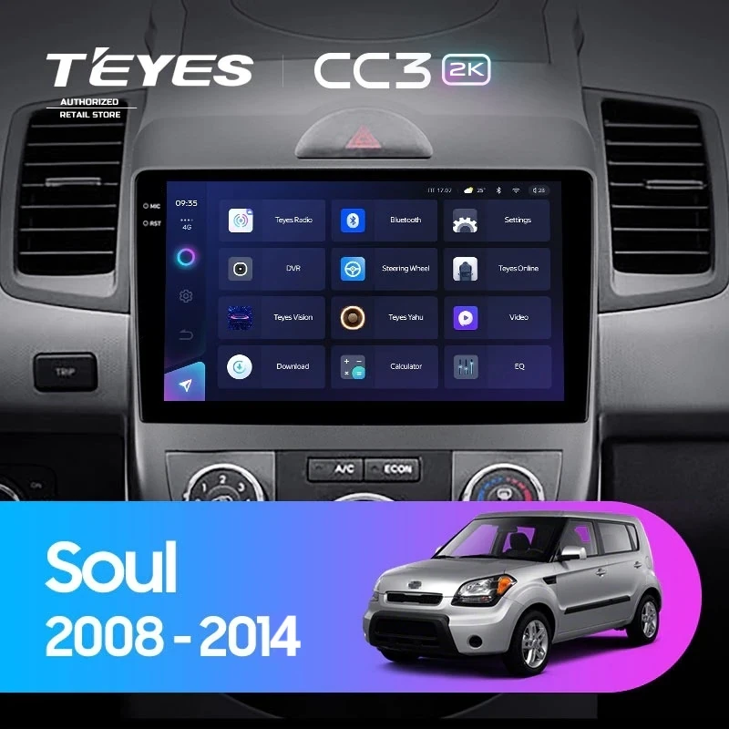 Штатная магнитола Teyes CC3 2K 4/32 Kia Soul 1 (2008-2014)