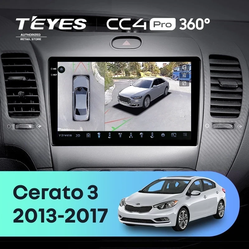 Штатная магнитола Teyes CC4 Pro 360 12/256 Kia Cerato 3 YD (2013-2017) F1 Тип-C