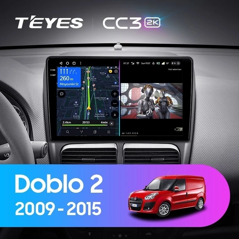 Штатная магнитола Teyes CC3 2K 6/128 Fiat Doblo 2 263 (2009-2015)