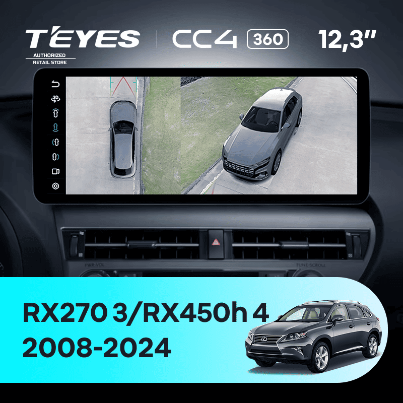 Штатная магнитола Teyes CC4 12.3" 360 6/64 Lexus RX450h 4 AL20 (2015-2024) Тип-B