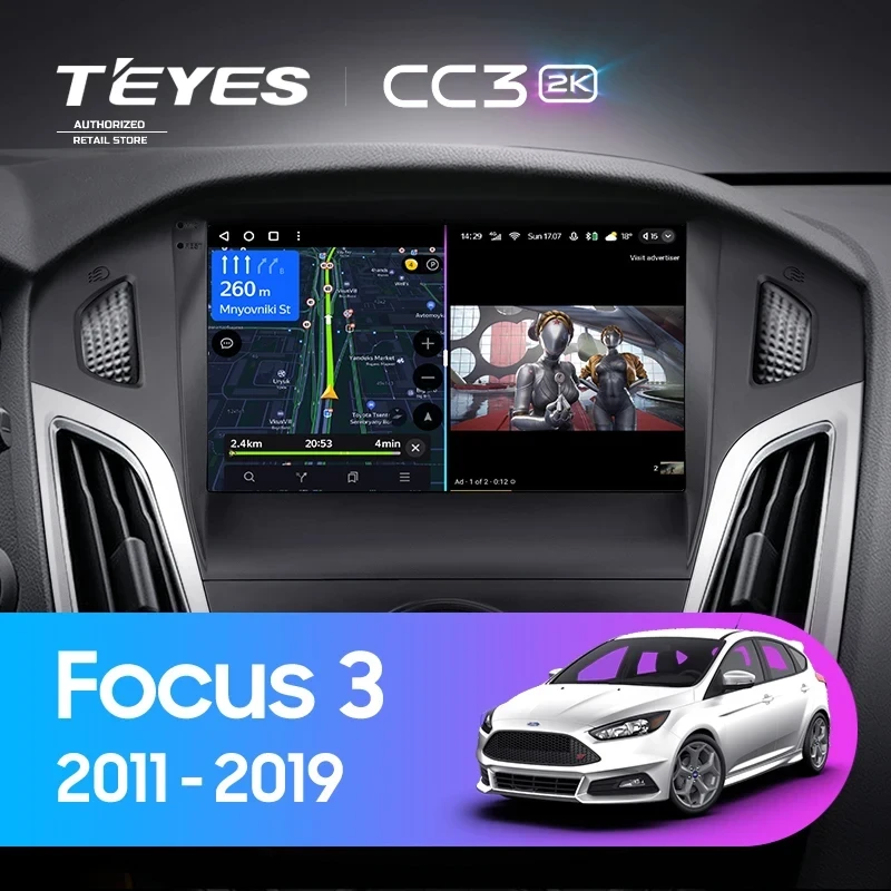 Штатная магнитола Teyes CC3 2K 360 6/128 Ford Focus 3 (2011-2019)