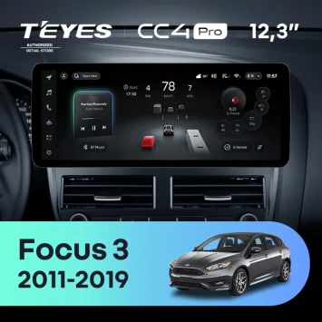 Штатная магнитола Teyes CC4 Pro 12.3" 12/256 Ford Focus 3 Mk 3 (2011-2019)