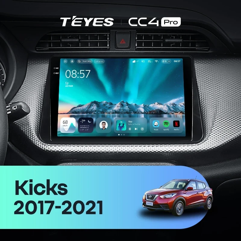 Штатная магнитола Teyes CC4 Pro 8/128 Nissan Kicks P15 (2017-2021)