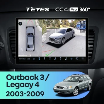 Штатная магнитола Teyes CC4 Pro 360 12/256 Subaru Legacy 4 (2003-2009) (13")