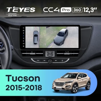 Штатная магнитола Teyes CC4 Pro 12.3" 360 8/128 Hyundai Tucson 3 (2015-2018) Тип-A