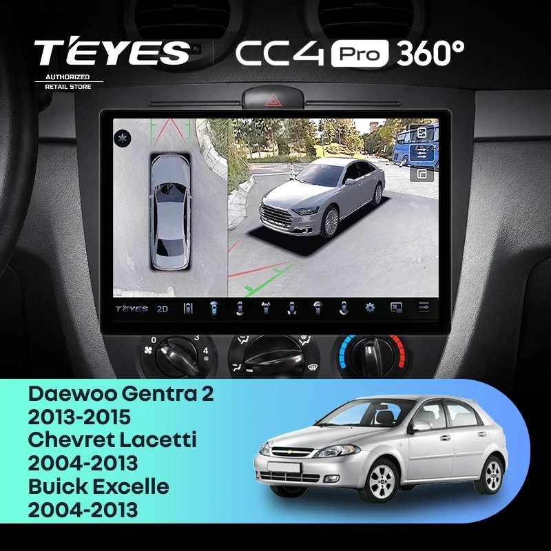 Штатная магнитола Teyes CC4 Pro 360 8/128 Daewoo Gentra 2 (2013-2015) F1 Тип-A (11")