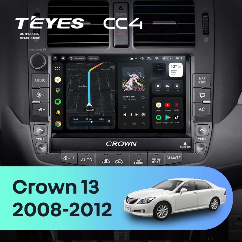 Штатная магнитола Teyes CC4 6/64 Toyota Crown 13 S200 (2008-2012) Тип-B