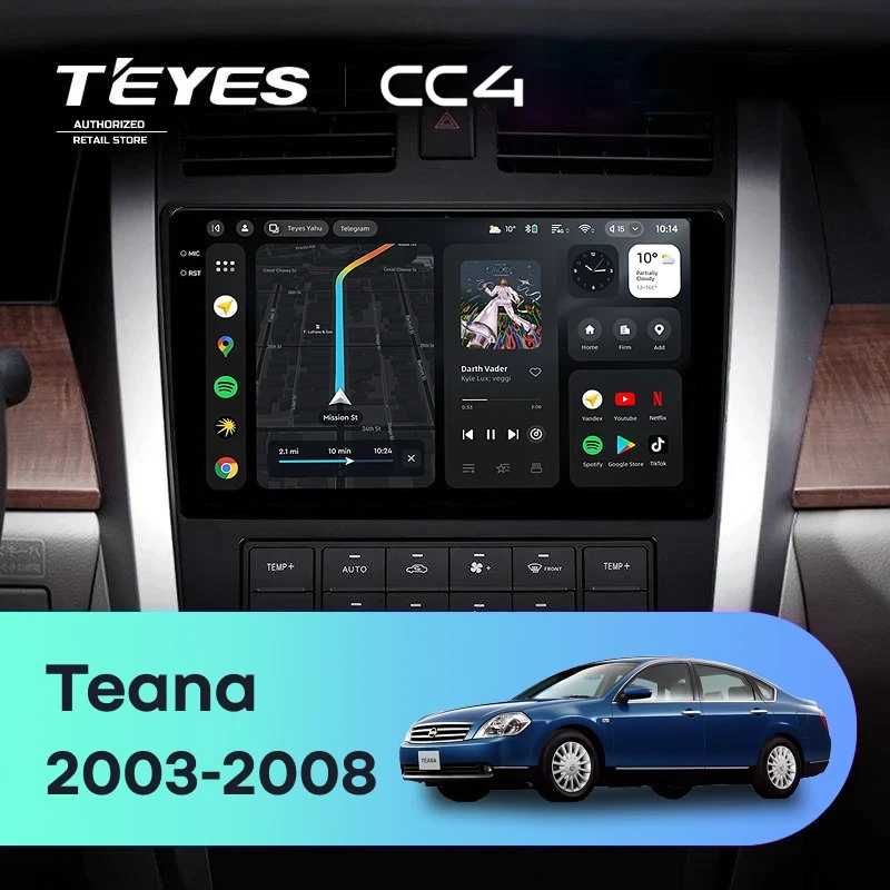 Штатная магнитола Teyes CC4 8/128 Nissan Teana J31 (2003-2008) F2