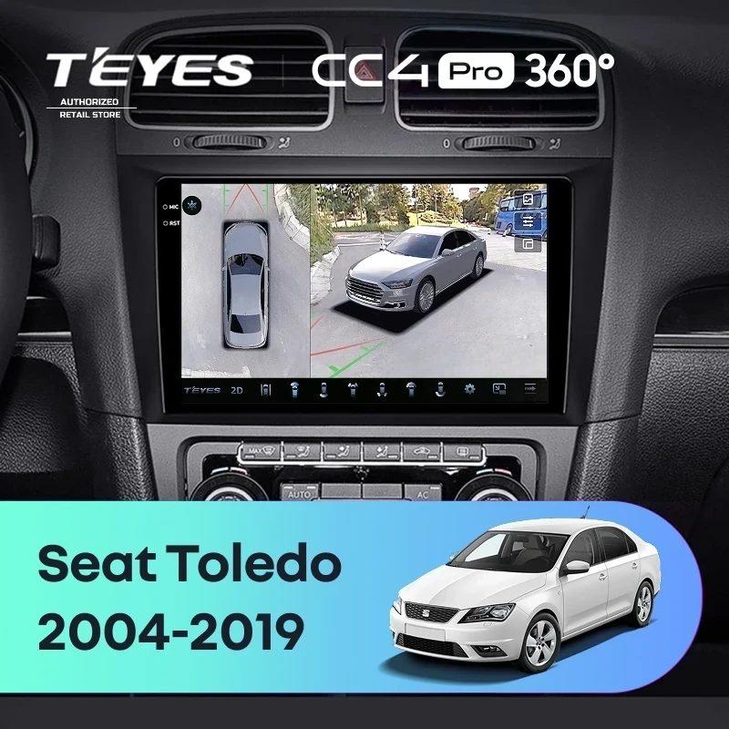 Штатная магнитола Teyes CC4 Pro 360 8/128 Seat Toledo (2004-2019)