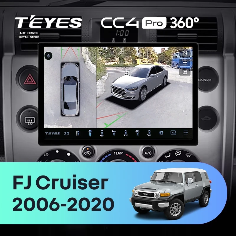 Штатная магнитола Teyes CC4 Pro 360 8/128 Toyota FJ Cruiser J15 (2006-2020) F2 (13")
