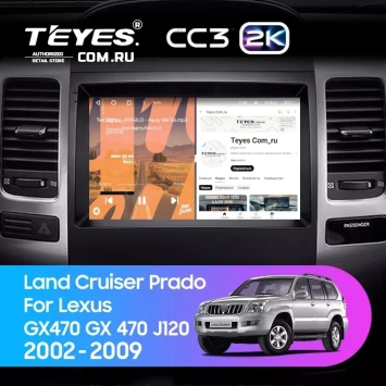 Штатная магнитола Teyes CC3 2K 4/64 Toyota Land Cruiser Prado 120 (2002-2009)