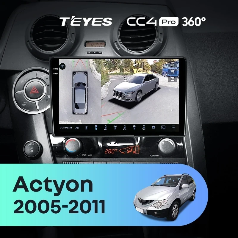 Штатная магнитола Teyes CC4 Pro 360 8/128 SsangYong Actyon C100 (2005-2011)