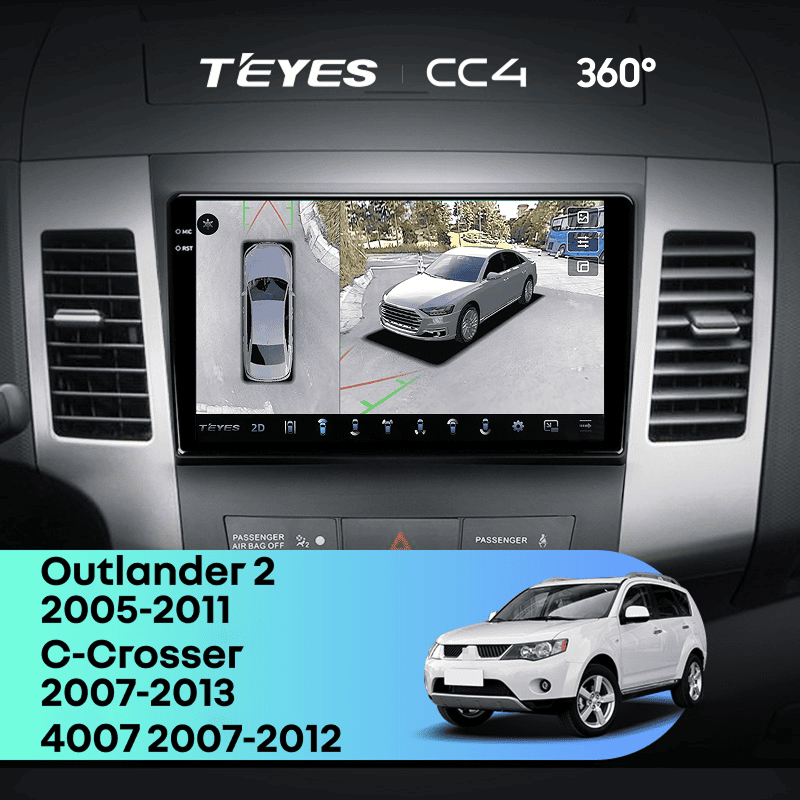 Штатная магнитола Teyes CC4 360 8/128 Mitsubishi Outlander 2 (2005-2011) F1 Тип-B
