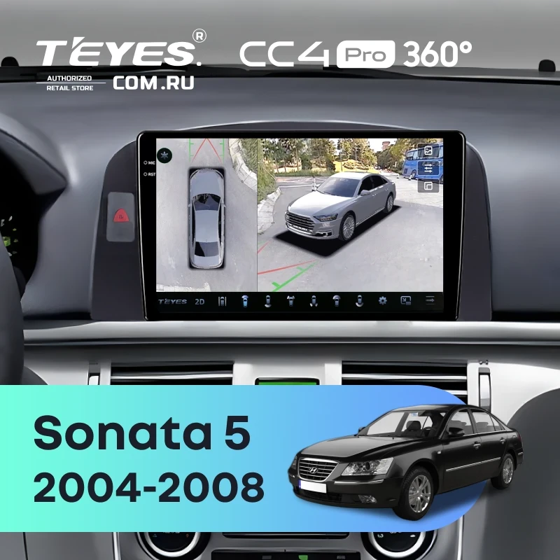 Штатная магнитола Teyes CC4 Pro 360 12/256 Hyundai Sonata 5 NF (2004-2008) F2