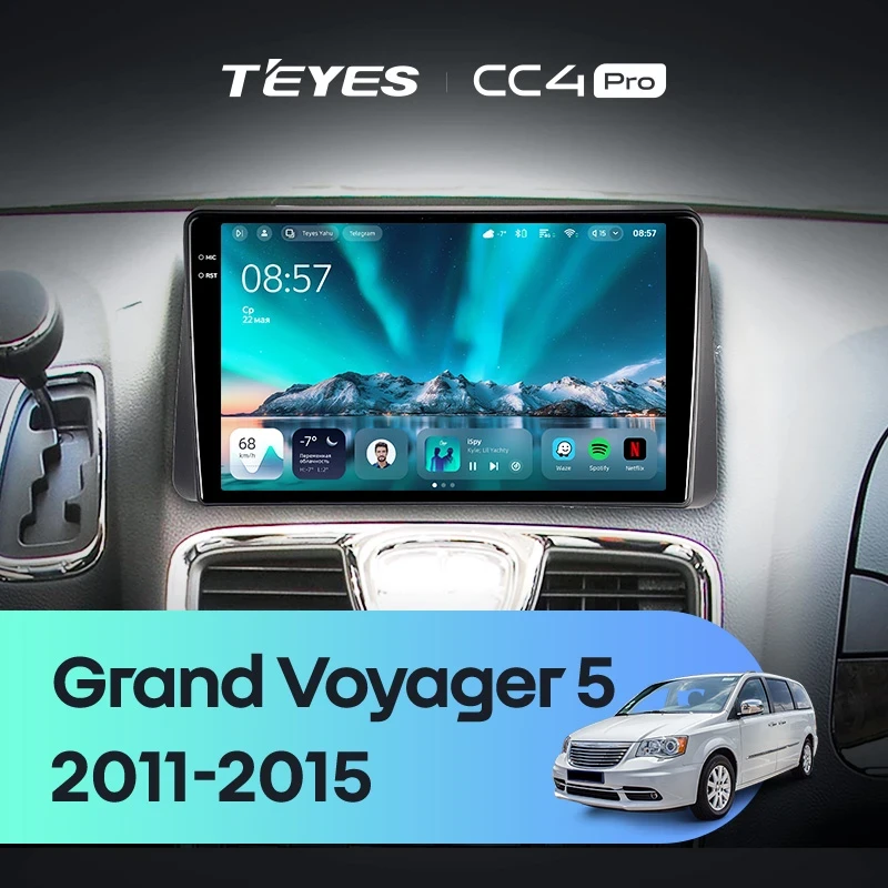 Штатная магнитола Teyes CC4 Pro 8/128 Chrysler Grand Voyager 5 (2011-2015)
