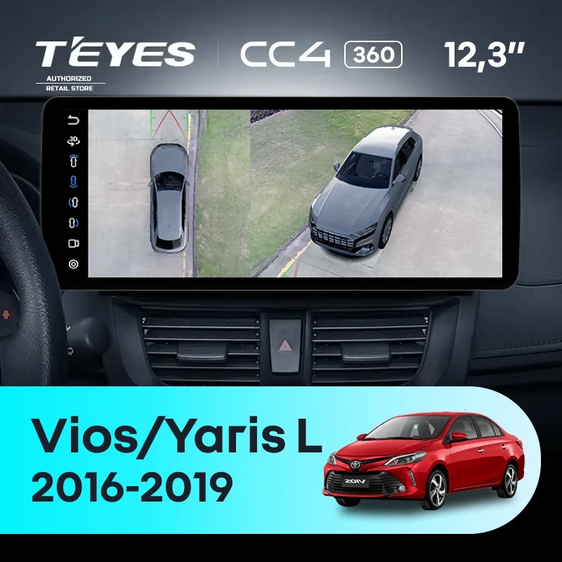 Штатная магнитола Teyes CC4 12.3" 360 6/64 Toyota Vios Yaris L (2016-2019)