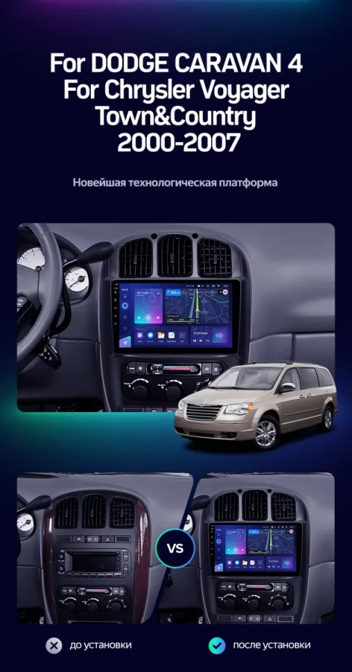 Штатная магнитола Teyes CC3L 4/32 Chrysler Voyager (2000-2007) Тип-A