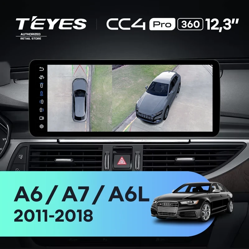 Штатная магнитола Teyes CC4 Pro 12.3" 360 8/128 Audi A7 4G (RMC System) (2011-2018)