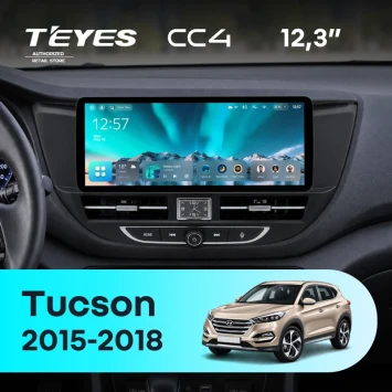 Штатная магнитола Teyes CC4 12.3" 6/64 Hyundai Tucson 3 (2015-2018) Тип-A