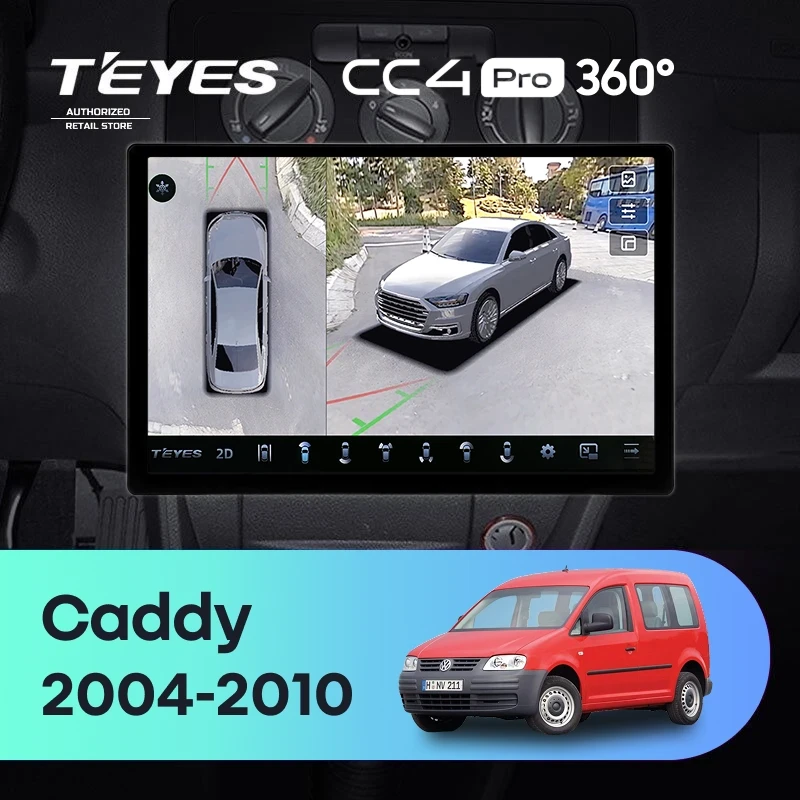 Штатная магнитола Teyes CC4 Pro 360 8/128 Volkswagen Caddy 2K (2004-2010) (11")