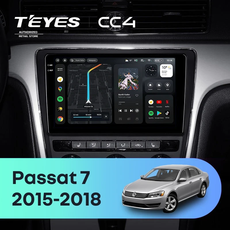 Штатная магнитола Teyes CC4 6/64 Volkswagen Passat 7 B7 (2015-2018) F1