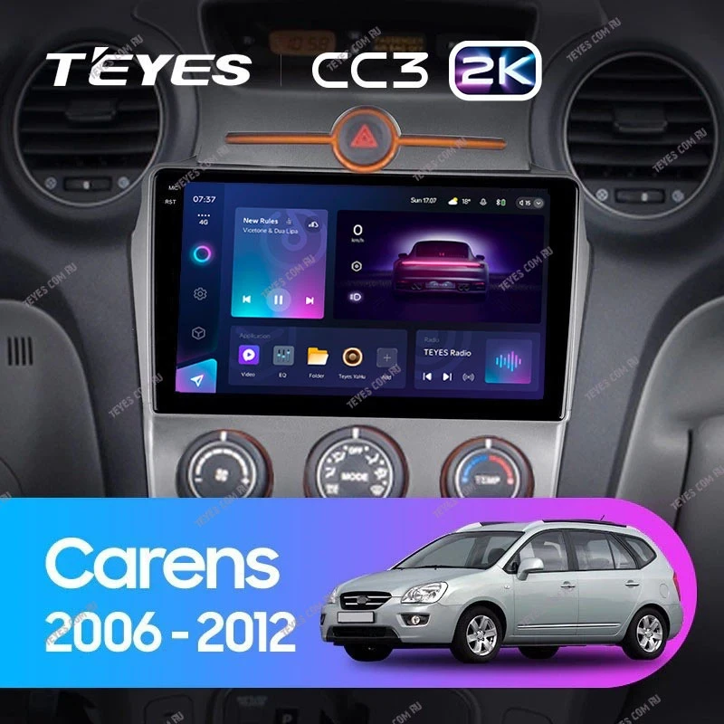 Штатная магнитола Teyes CC3 2K 4/64 Kia Carens UN (2006-2012) F2