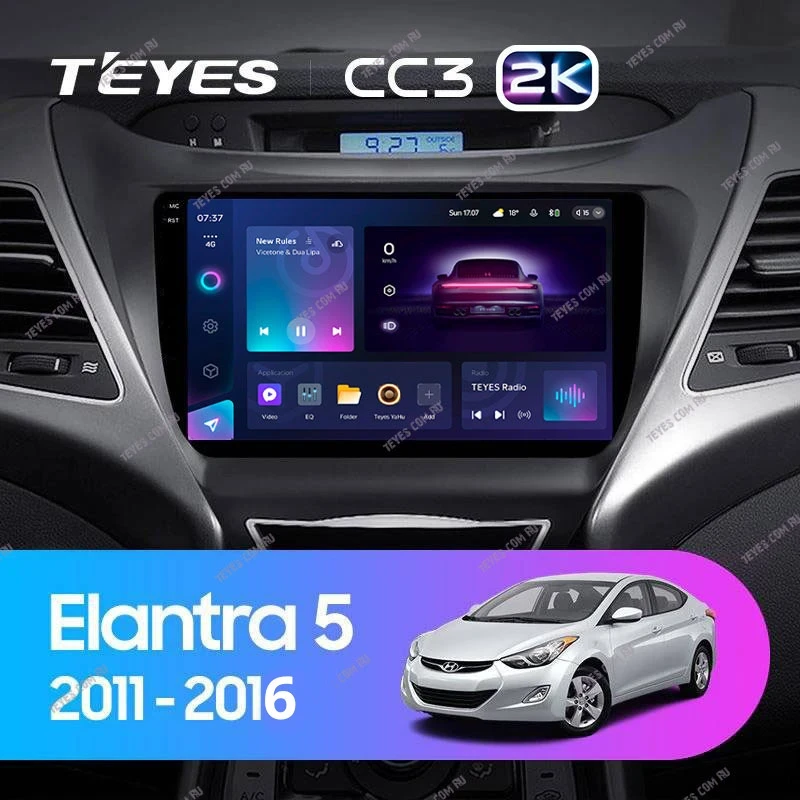 Штатная магнитола Teyes CC3 2K 360 6/128 Hyundai Elantra 5 JK GD MD UD (2010-2016) F1