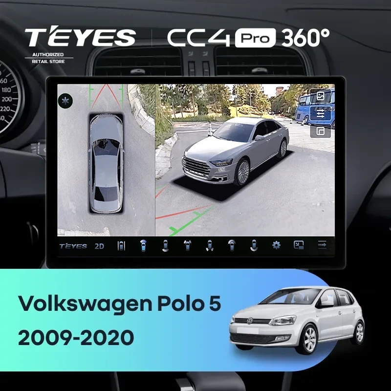 Штатная магнитола Teyes CC4 Pro 360 8/128 Volkswagen Polo 5 (2008-2020) (13") (матовая)