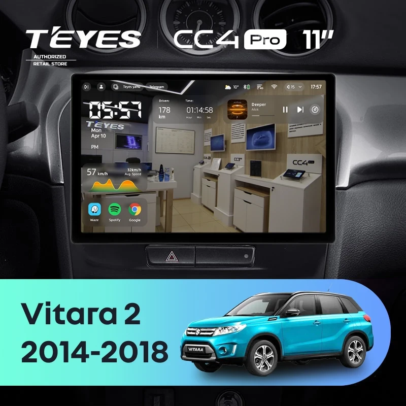 Штатная магнитола Teyes CC4 Pro 12/256 Suzuki Vitara 2 (2014-2018) (11")