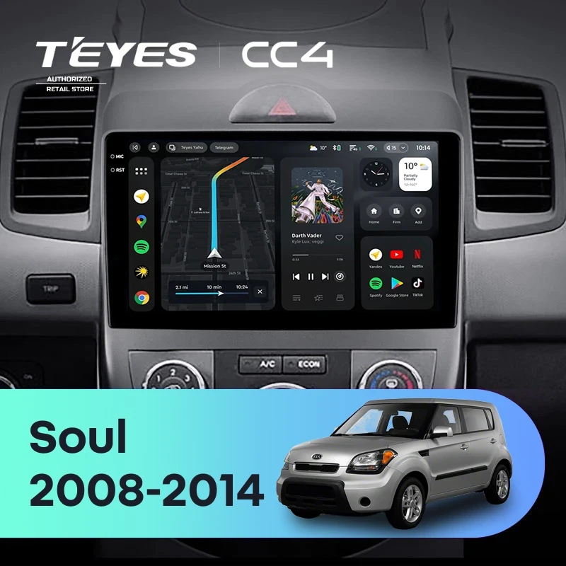 Штатная магнитола Teyes CC4 8/128 Kia Soul 1 (2008-2014)